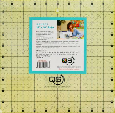 Quilters Select Non-Slip Ruler - 10" x 10"