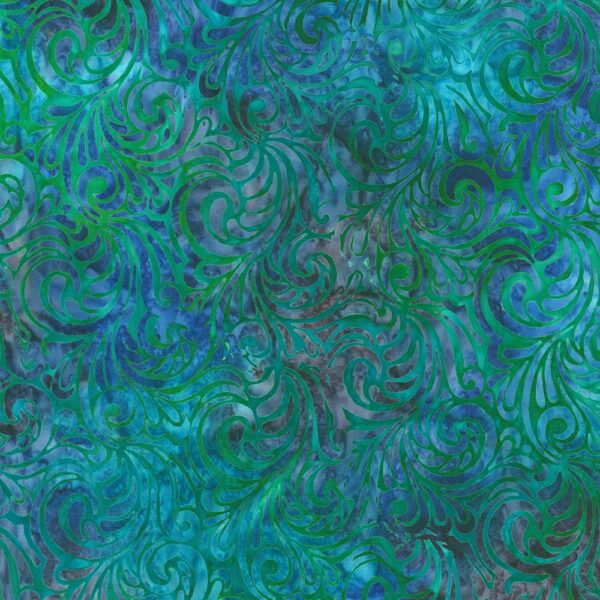 Robert Kaufman  - Artisan Batiks: Paisley Bouquet AMD-22838-78 Peacock