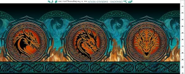 In The Beginning Fabrics - Emerald Reign - Border 22DRG-1