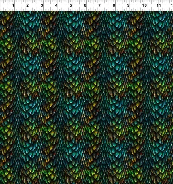 In The Beginning Fabrics - Emerald Reign - Emerald Scales 25DRG-1