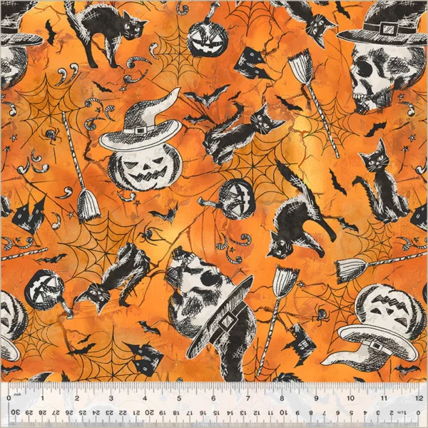 Windham Fabrics Hallow's Eve by Whistler Studios - Halloween Night 54446-1 Pumpkin