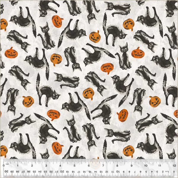 Windham Fabrics Hallow's Eve by Whistler Studios - Spooky Cats 54447-2 Ghost