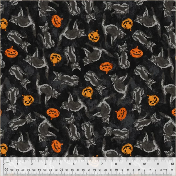 Windham Fabrics Hallow's Eve by Whistler Studios - Spooky Cats 54447-3 Night