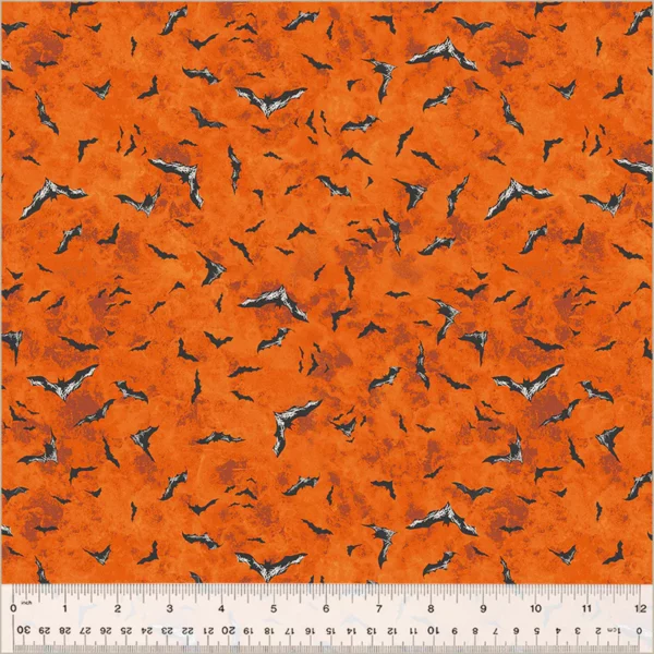 Windham Fabrics Hallow's Eve by Whistler Studios - Flying Bats 54450-4 Ember