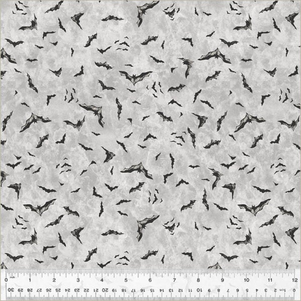 Windham Fabrics Hallow's Eve by Whistler Studios - Flying Bats 54450-5 Fog