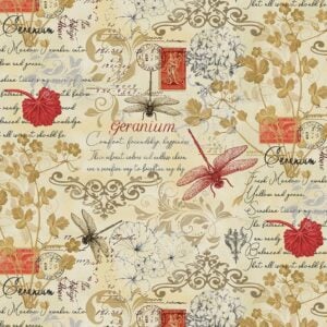 Timeless Treasures Fleur-CD3182 Cream Text and Floral