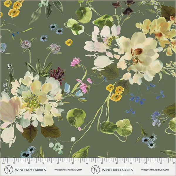 Windham Fabrics Bloomfield by Kelly Ventura - 54872D-2 Grass Peony Garden - Image 3
