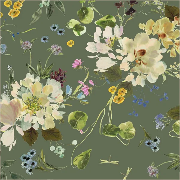 Windham Fabrics Bloomfield by Kelly Ventura - 54872D-2 Grass Peony Garden