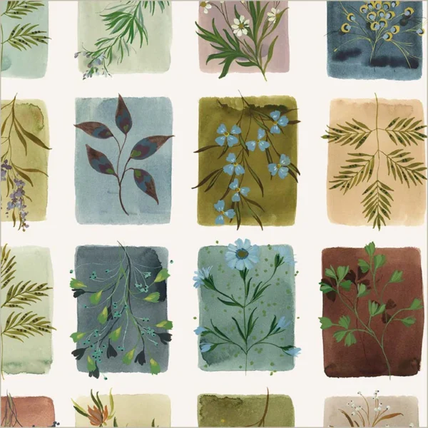 Windham Fabrics Bloomfield by Kelly Ventura - 54873D-5 Linen Tiny Botanicals