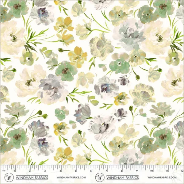 Windham Fabrics Bloomfield by Kelly Ventura - 54874D-5 Linen Ranunculus - Image 3