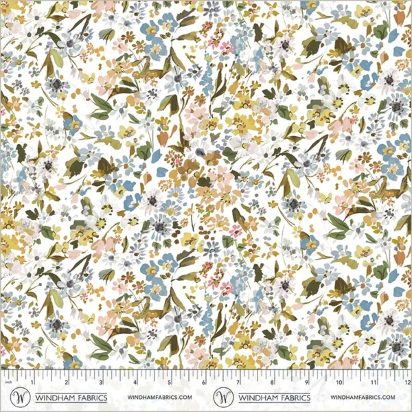 Windham Fabrics Bloomfield by Kelly Ventura - 54875D-4 White Perennials - Image 3