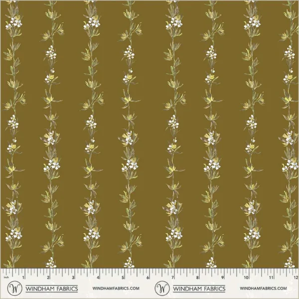 Windham Fabrics Bloomfield by Kelly Ventura - 54876D-14 Olive Climbing Vines - Image 3