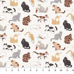 FIGO Fabrics - Paws & Play - Cats 91046-11 Cream