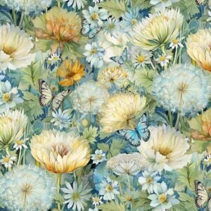 Timeless Treasures Forest Whisper Fleur-CD3681 Forest Floral & Butterflies - Bloom