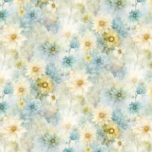 Timeless Treasures Forest Whisper Fleur-CD3685 Daisy Bloom - Blue