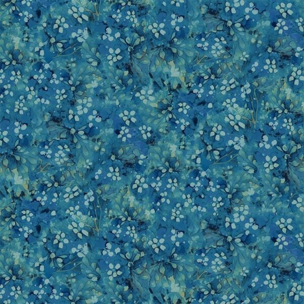 Timeless Treasures Forest Whisper Fleur-CD3687 Tonal Floral - Cobalt