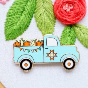 Flamingo Toes Magnetic Needle Minder: Fall Pumpkin Truck