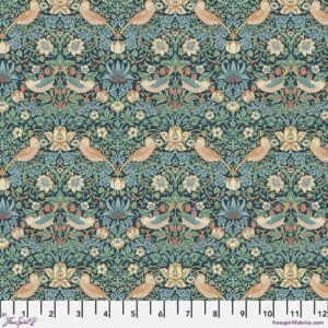 Free Spirit PWWM002.MARINE Morris & Co - Mini Strawberry Thief - Marine
