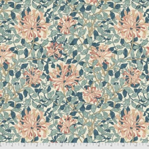Free Spirit PWWM057.AQUA Morris & Co - Honeysuckle - Aqua