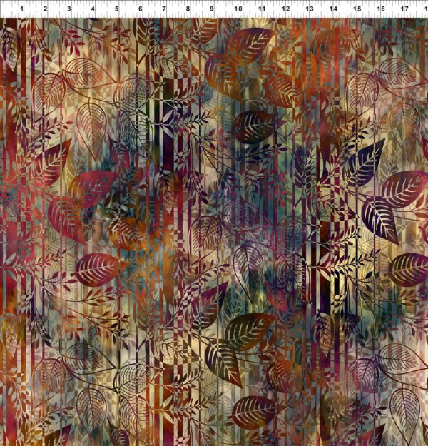 In The Beginning Fabrics - Falling Leaves - Leaf Stripe Multi 3FLS-1