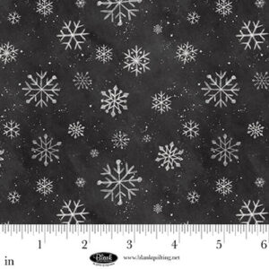 Blank Quilting Be Merry Shine Bright 4121-95 Charcoal Snowflakes