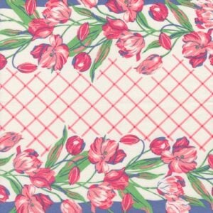 Moda Stacy Iest Hsu 100% Cotton Toweling 920 318 Classic Retro Floral Tulips 16"