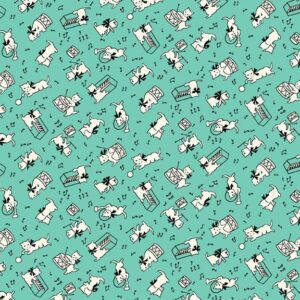 Marcus Fabrics - Aunt Grace Goes Scrappy by Judie Rothermel - R351534D Aqua Cat
