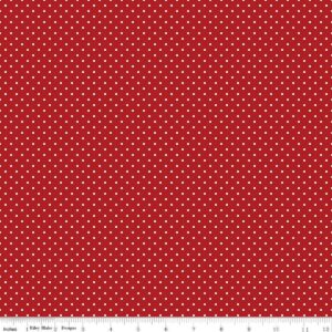 Riley Blake Basics Swiss Dot C670 Barn Red