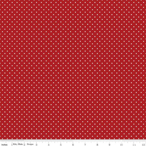 Riley Blake Basics Swiss Dot C670 Barn Red