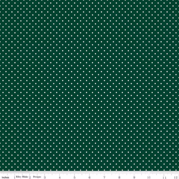 Riley Blake Basics Swiss Dot C670 Christmas Green