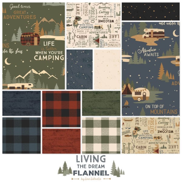 Clothworks Living the Dream Flannel - Y4539-113 Forest Texture - Image 2