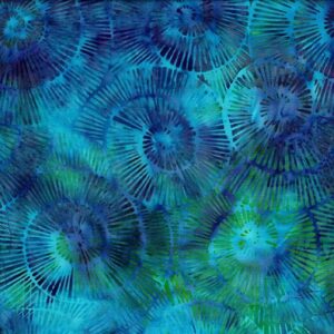 Island Batik / Lumin Fabrics 112518845 Fossil Spiral - Multi Green Purple Mardi Gras