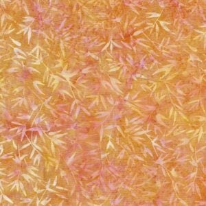 Island Batik / Lumin Fabrics 122428258 Bamboo Leaves - Orange Carrot