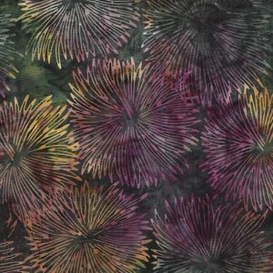 Island Batik / Lumin Fabrics 322401880 Ocean Flower - Multi Purple Green Concord