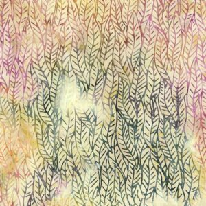 Island Batik / Lumin Fabrics 322403203 Braided Leaves - Yellow Parchment