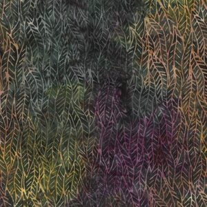 Island Batik / Lumin Fabrics 322403880 Braided Leaves - Multi Purple Green Concord