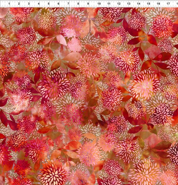 In The Beginning Fabrics - Allure - 3ALR-1 Red Mums