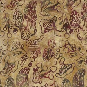 Island Batik / Lumin Fabrics - Forest Flora - 622401057 - Mushroom Time - Brown Mushroom