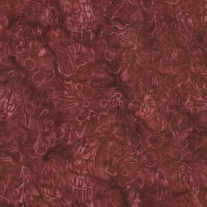 Island Batik / Lumin Fabrics - Forest Flora - 622401390 - Mushroom Time - Red Burgundy