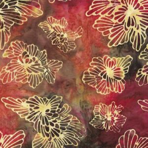 Island Batik / Lumin Fabrics - Forest Flora - 622405834 Rebirth - Multi Burgundy Orange Brown