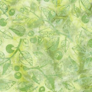 Island Batik / Lumin Fabrics - Forest Flora - 622406831 - Berries and Leaves - Multi Yellow Green Grey