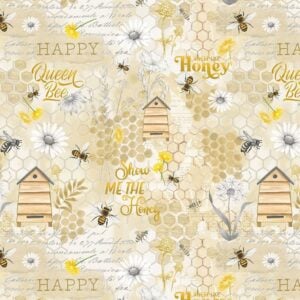 Timeless Treasures Bee-CD3263 Beige - Honey Bee Collage