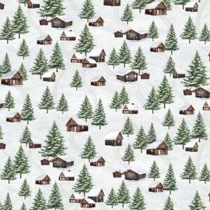 Timeless Treasures Winter Wonderland - CD3692 Multi - Winter Cabin Scenic