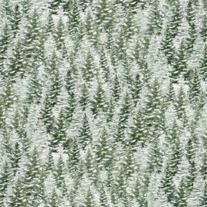Timeless Treasures Winter Wonderland - CD3694 Forest - Snowy Pine Trees
