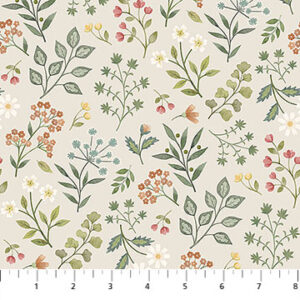 Northcott Fabrics - Woodland Heart DP28724-12 Beige Multi Floral