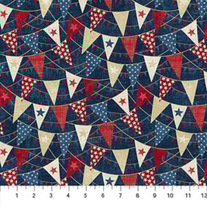 Northcott Fabrics - American Heartland 28733-49 Navy Multi Bunting