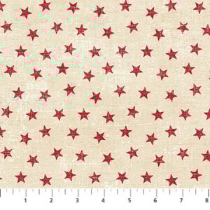 Northcott Fabrics - American Heartland 28737-11 Cream/Red Stars
