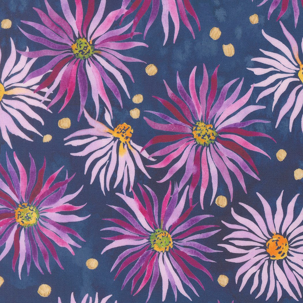 Moda - Soulstice by Laura Muir of Create Joy Project - 39865 13 Navy Wall Flower