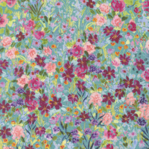 Moda - Soulstice by Laura Muir of Create Joy Project - 39866 13 Turquoise Garden Glitter