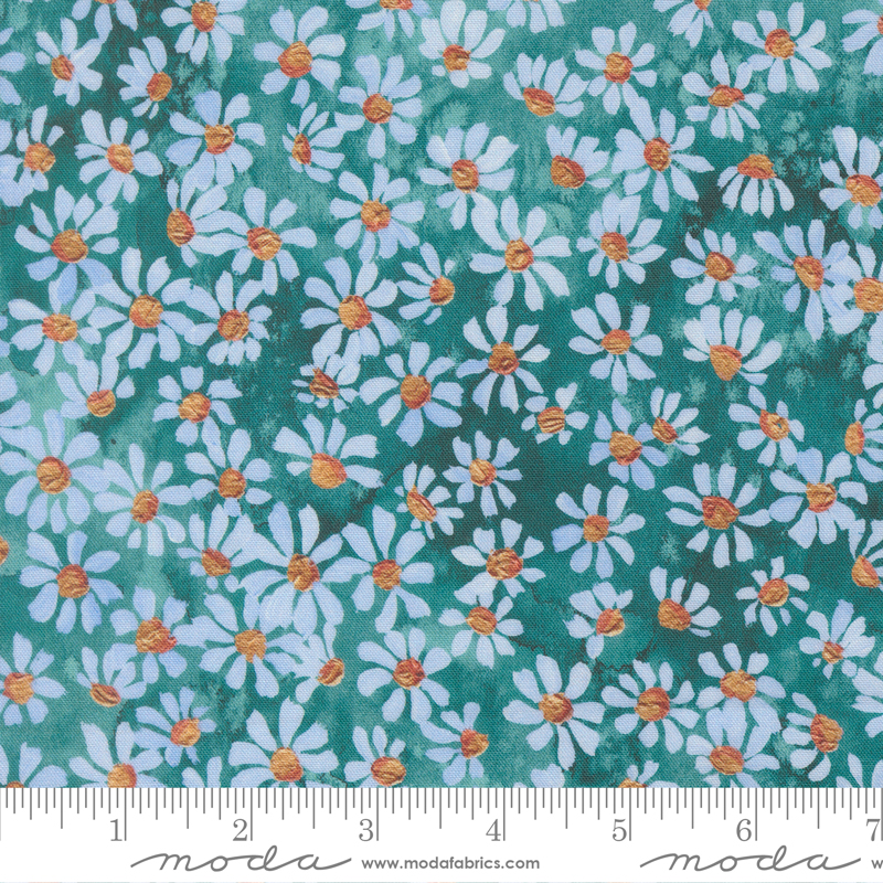 Moda - Soulstice by Laura Muir of Create Joy Project - 39868 13 Turquoise Bitty Pretty Floral - Image 3